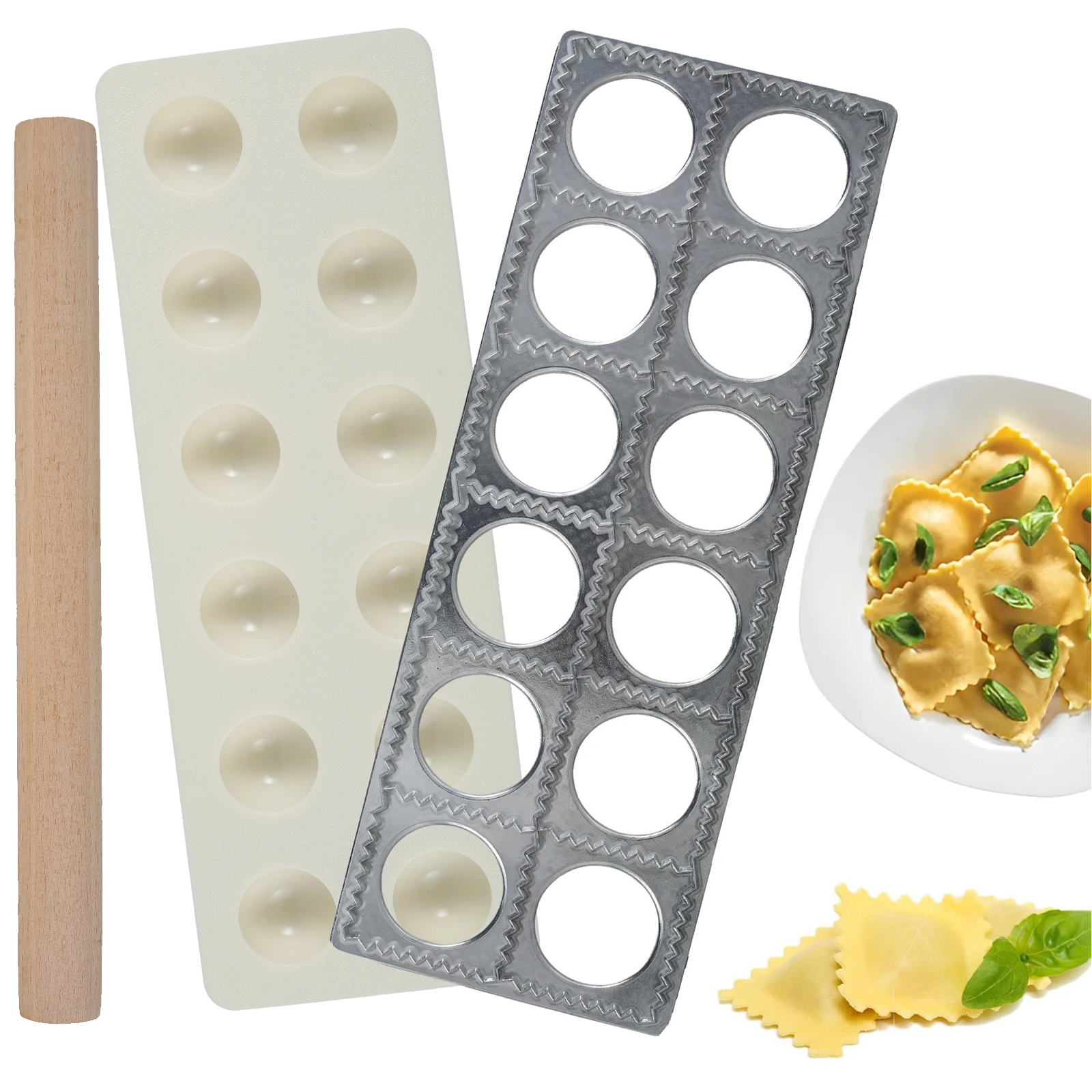 Home Cooking Help - Dumpling Mold 12 Holes Ravioli Press