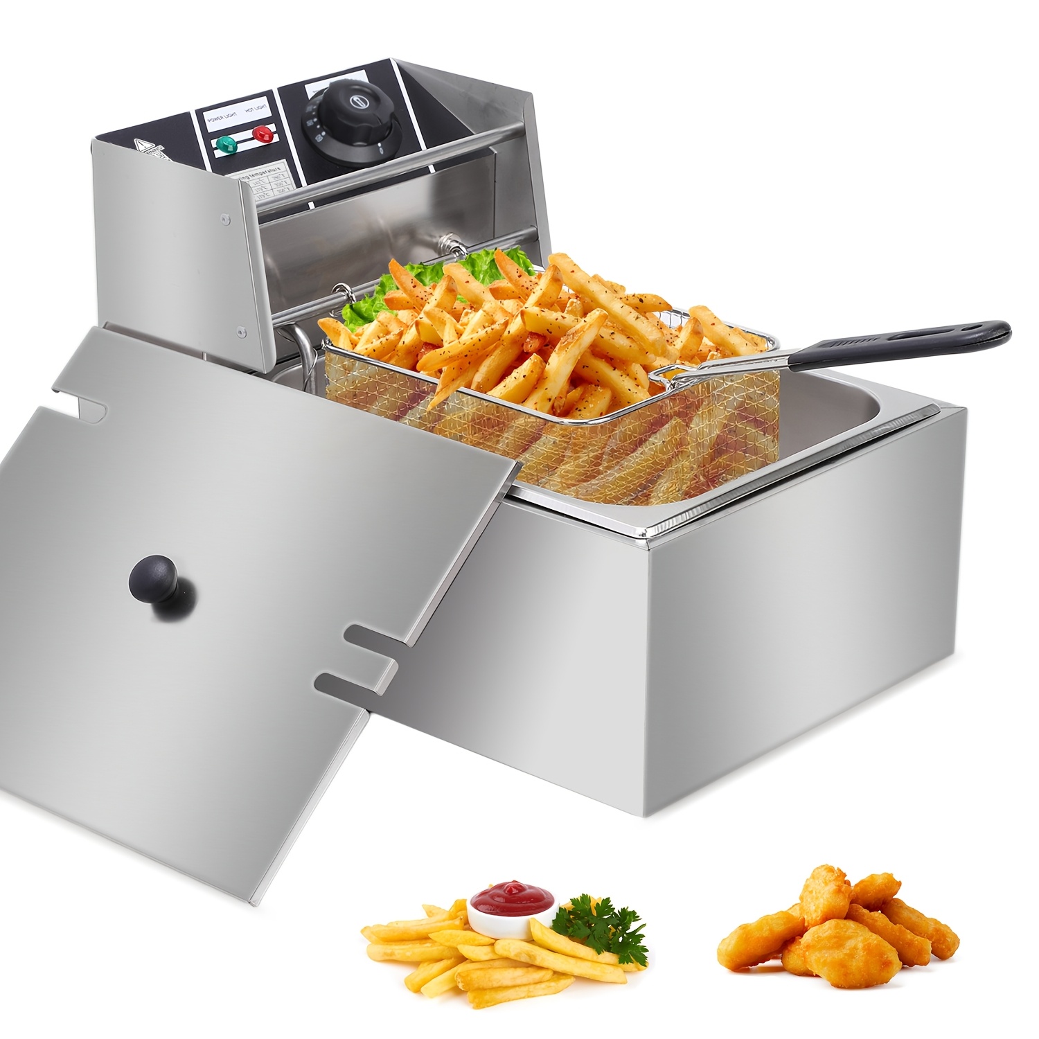 Home Cooking Restaurants - 1.59gal Electric Deep Fryer, with Basket