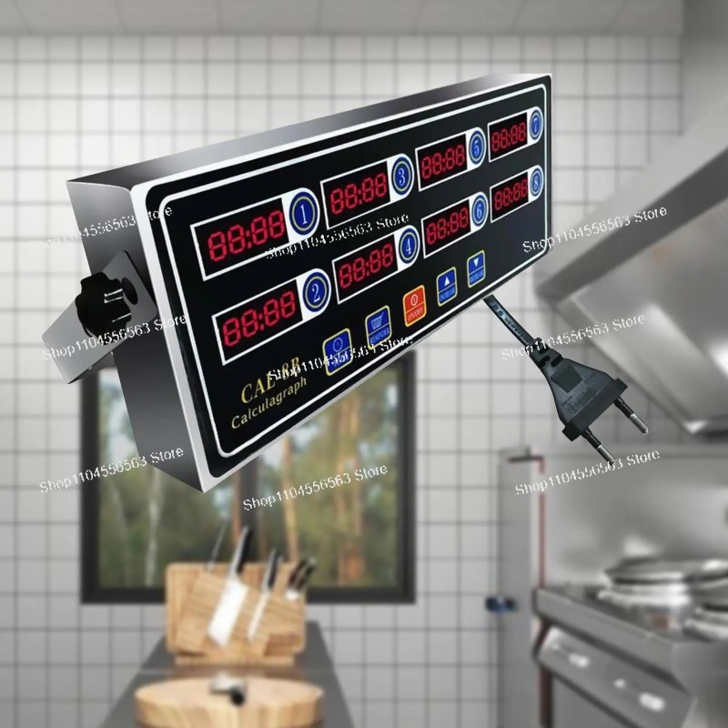 Home Cooking Restaurants - 8-Channel Commercial Digital Kitchen Timer, High-Precision