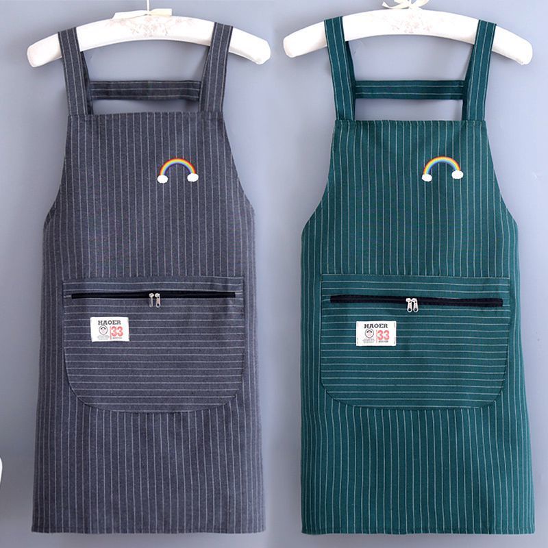 Striped Zippered Cotton Apron  - огляд і ціна Home Cooking Oil