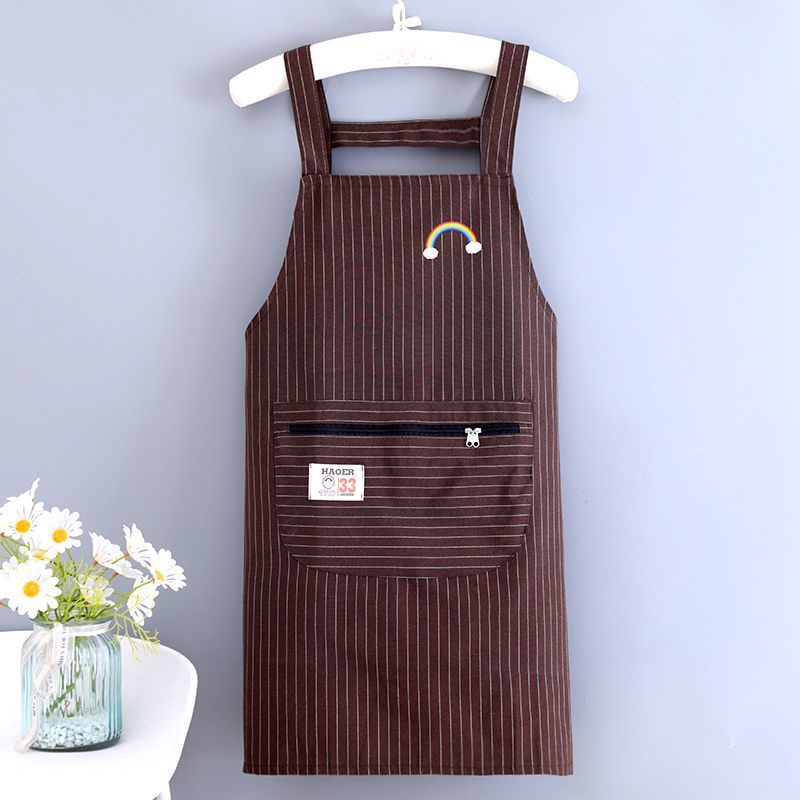 Striped Zippered Cotton Apron  - огляд і ціна Home Cooking Oil