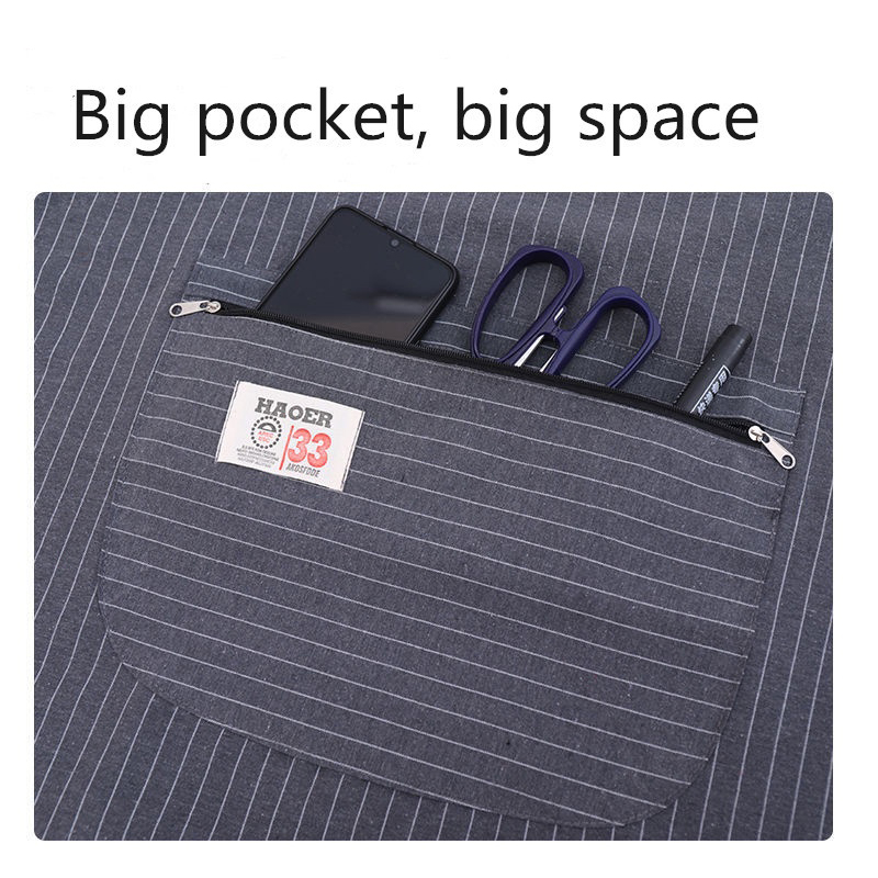 Striped Zippered Cotton Apron  - огляд і ціна Home Cooking Oil