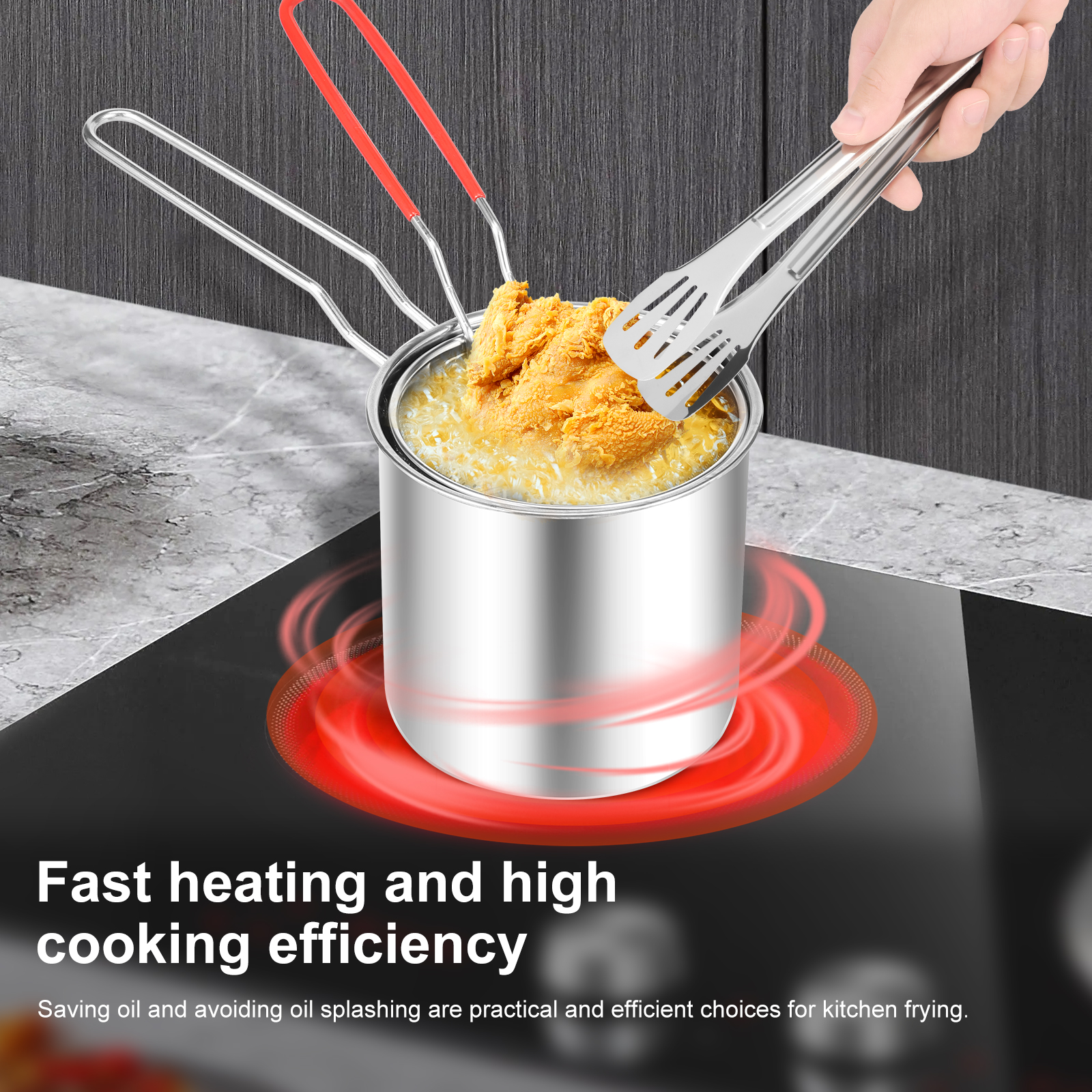 Deep Fryer Pots Stainless Stee - огляд і ціна Home Cooking Oil