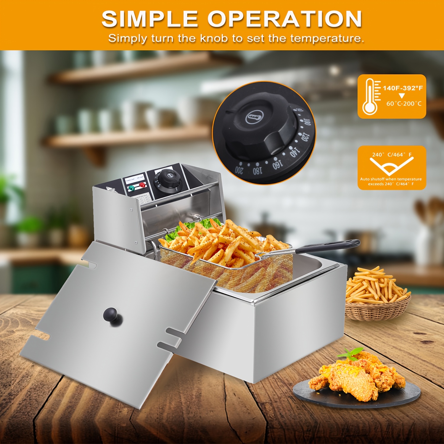 1.59gal Electric Deep Fryer, w - огляд і ціна Home Cooking Restaurants