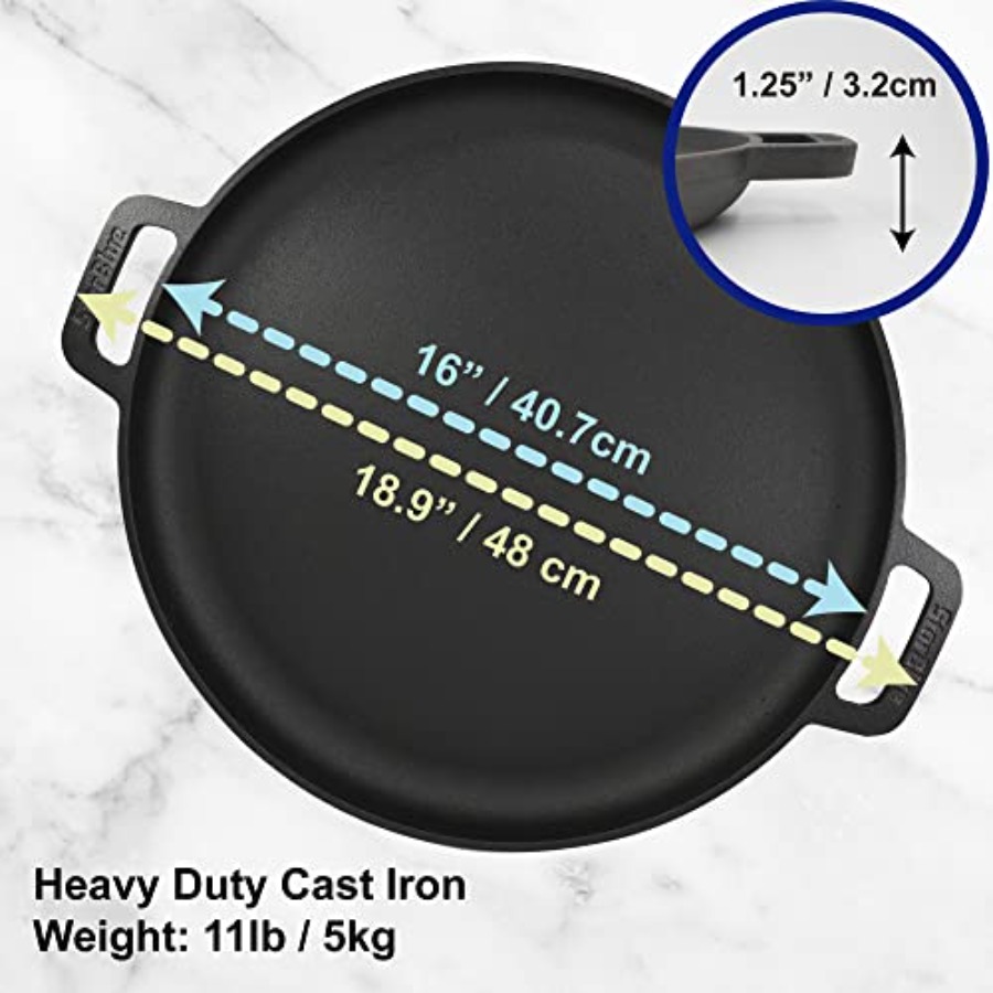 16 Inch Cast Iron Pizza Pan Ro - огляд і ціна Comal Griddle Round