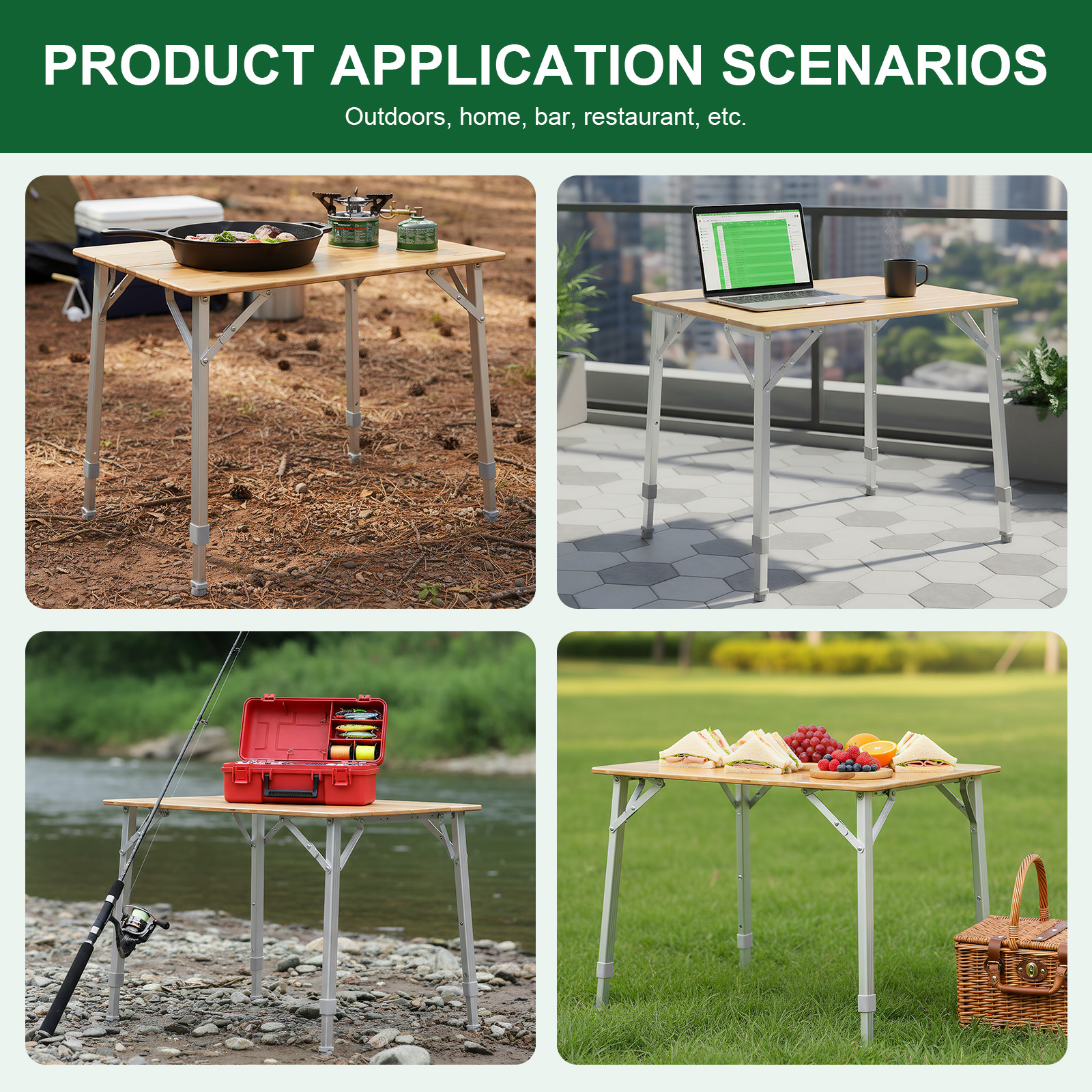 Adjustable Height Bamboo Foldi - огляд і ціна Home Cooking Restaurants